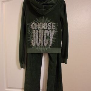 Juicy Couture Forest Green Velour Tracksuit, Size L